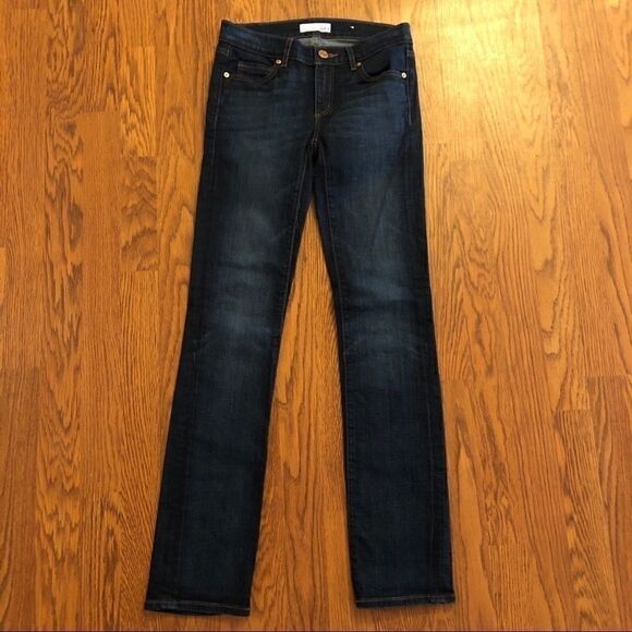 Loft Dark Wash Modern Straight Leg Jeans Size 00 - Picture 1 of 6